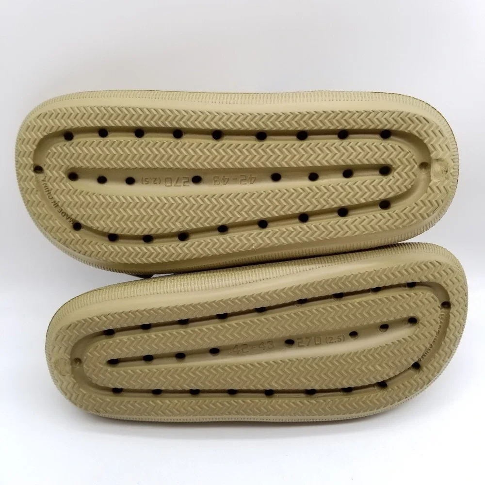 Weweya Men  Sandals‎ Pillow Slippers Size 42-43 US 8.5/9.5  Double Buckle Olive